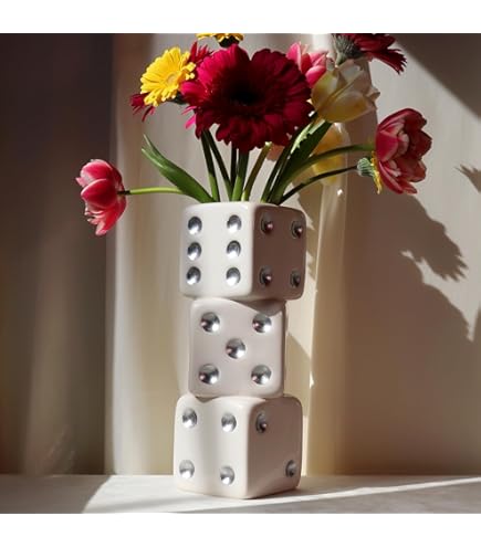 Amazon.com: XMMEIMK Dice Vase White Ceramic Vase for Home Decor