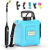 Garden Weed Sprayer 2 Gallon &ndash; Portable Pump Pressure Sprayer for Fertilizing, Pest Control, Plant Watering &amp; Outdoor Cleaning | Ergonomic Shoulder Strap &amp; Non-Clog 6-Pattern Nozzle