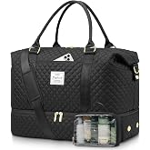 Weekender Travel Duffle Bag for Women: Overnight Bags with Shoe Compartment | 40L Spacious Fits 5-day Trips Durable Bag with Strong Straps Toiletry Bag &amp; Wet Dry Pocket Perfect for Hospital Weekend