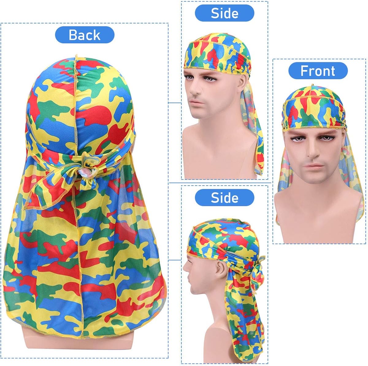 Durags for Men Women, Silky Velvet Du-rag for 360 Waves Multipack, Silky Durag 11 at  Men’s Clothing store