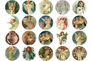 PAPER MOON MEDIA Victorian Vintage Angel 1 1/2" Circles #103 Collage Sheet 8.5 x 11"