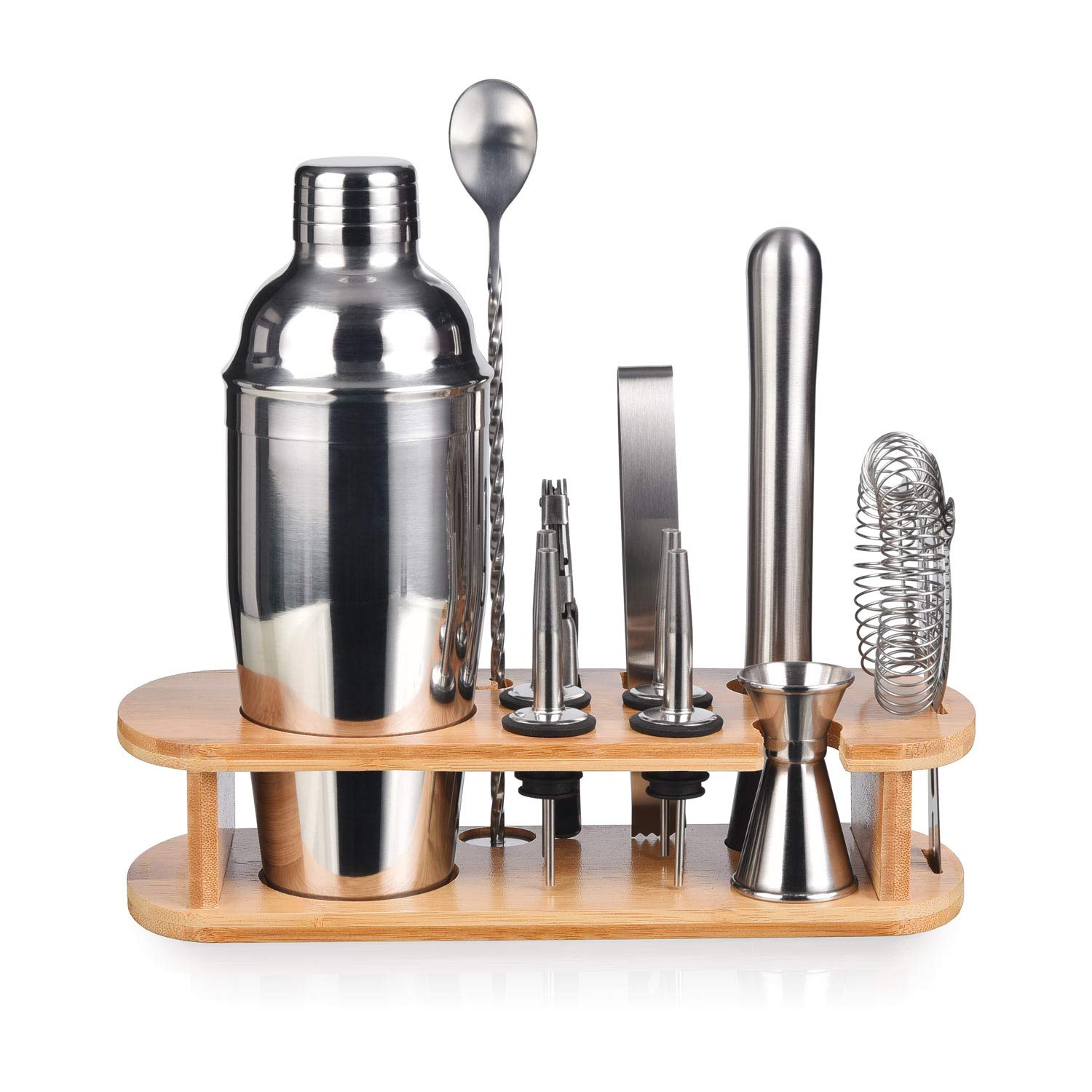 Esmula Cocktail Shaker Set,750ML Stainless Steel Bartender Kit Professional Martini Mixing Bartending Kit Combination, Home Stylish Bar Tool Set with Cocktail Recipes Booklet