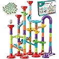 ailixinda 93 PCS Marble Run Premium Set,STEM Educational Building Block Toy,Marble Track Race Set with 30 Glass Marbles for Boys & Girls,Marble Maze Game Construction Building Blocks Toys for Kids