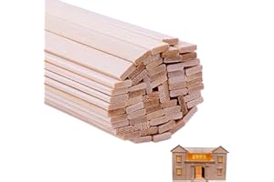 50 Pieces of Bamboo Wood Sticks for Crafts, DIY Model Building, Furniture, Lantern Making, Home Decorations, Non-Toxic, Smoot