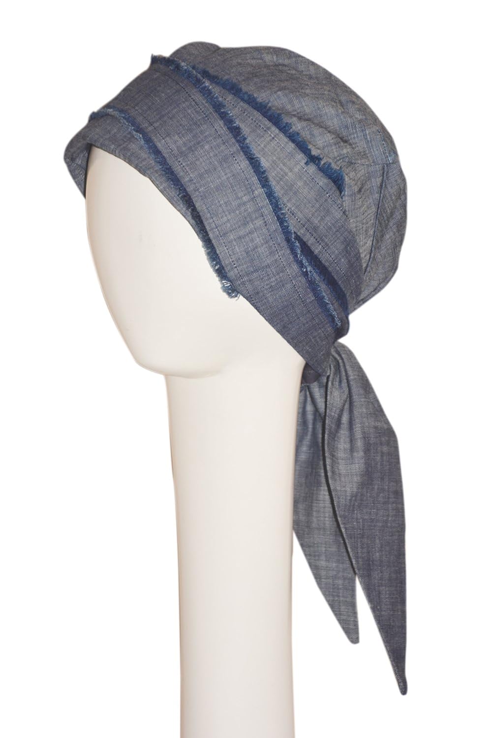 chemo scarves denim charcoal grey ( sleep cap free)