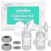 Cimilre 19 mm Breast Milk Collection Kit | BPA, BPS, Phthalate-free components, double pumping setup, bottles, backflow protectors, valves, tubing
