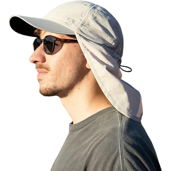 TOP-EX Men's Sun Hat With Cooling Neck Flap - Wide Brim Fishing Hat With Sunglass Lock & Waterproof