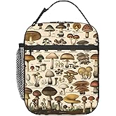 Plistiz Botanical Mushroom Lunch Box for Women Men, Insulated Lunch Box, Reusable Lunch Bag for Office, Work, Picnic, Travel