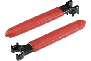 uxcell Collet Chuck Wrench Spanner for ER8M Clamping Nut Milling Machine Lathe Chuck Holder Tool with Red Non-slip Handle 2pcs