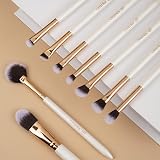 OMANIAC Professional 12Pcs Makeup Brush Set with Pearl Handles & Case view 5