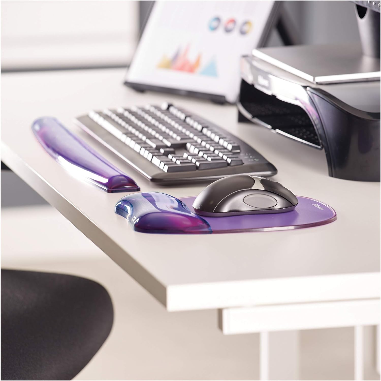 Fellowes Gel Crystals Wrist Rest, Purple (91437) : Computing Wrist Rests : Electronics
