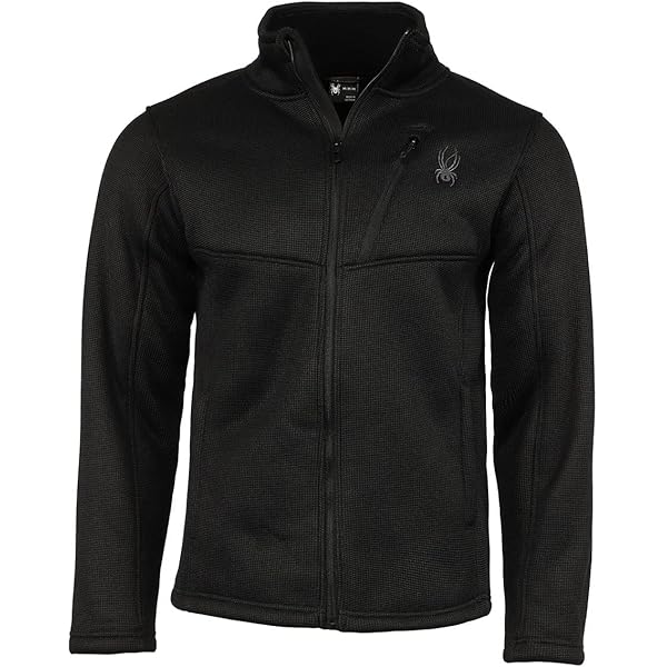 Spyder Men's Steller Full Zip Jacket, Black Tonal Medium at