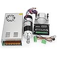 RATTMMOTOR DC Brushless Spindle Motor Kit, 500W 48V Spindle Motor Air Cooled ER11, 12000RPM, 0.6N.m, 55MM+BLDC Driver Motor Speed Controller 600W Spindle Power Supply+Clamp Mount for CNC Router