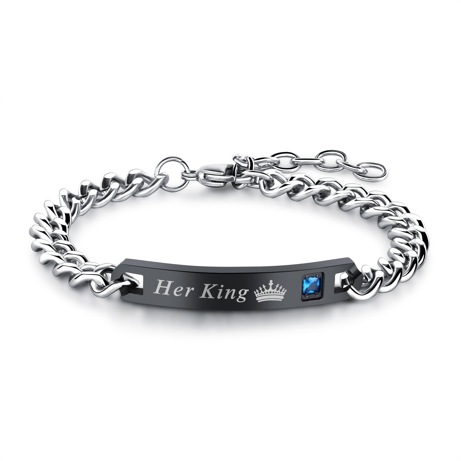 JewelryWe Stainless Steel Her King Bracelet for Men — image 1