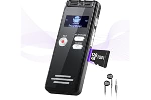 NEKSIDE 128GB Digital Voice Activated Recorder - 3072Kpbs HD Dual MIC Tape Audio Recording Device with Playback Noise Reduction for Interviews/Meeting, Store 2048 Hours of Documents Voice Activated Recorder
