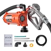VEVOR Fuel Transfer Pump, 12V DC 15 GPM, Cast Iron Diesel Transfer Pump Kit, with Manual Nozzle, Discharge Hose, Overheat Protection, Power Cable, Explosion-Proof, for Gasoline Diesel Kerosene &amp; More