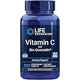 Life Extension Vitamin C and Bio-Quercetin®, Cardiovascular Health Supplement, Immune Support, Highly absorbable, quercetin, Vitamin C, Gluten Free, Non-GMO, Vegetarian, 250 Tablets