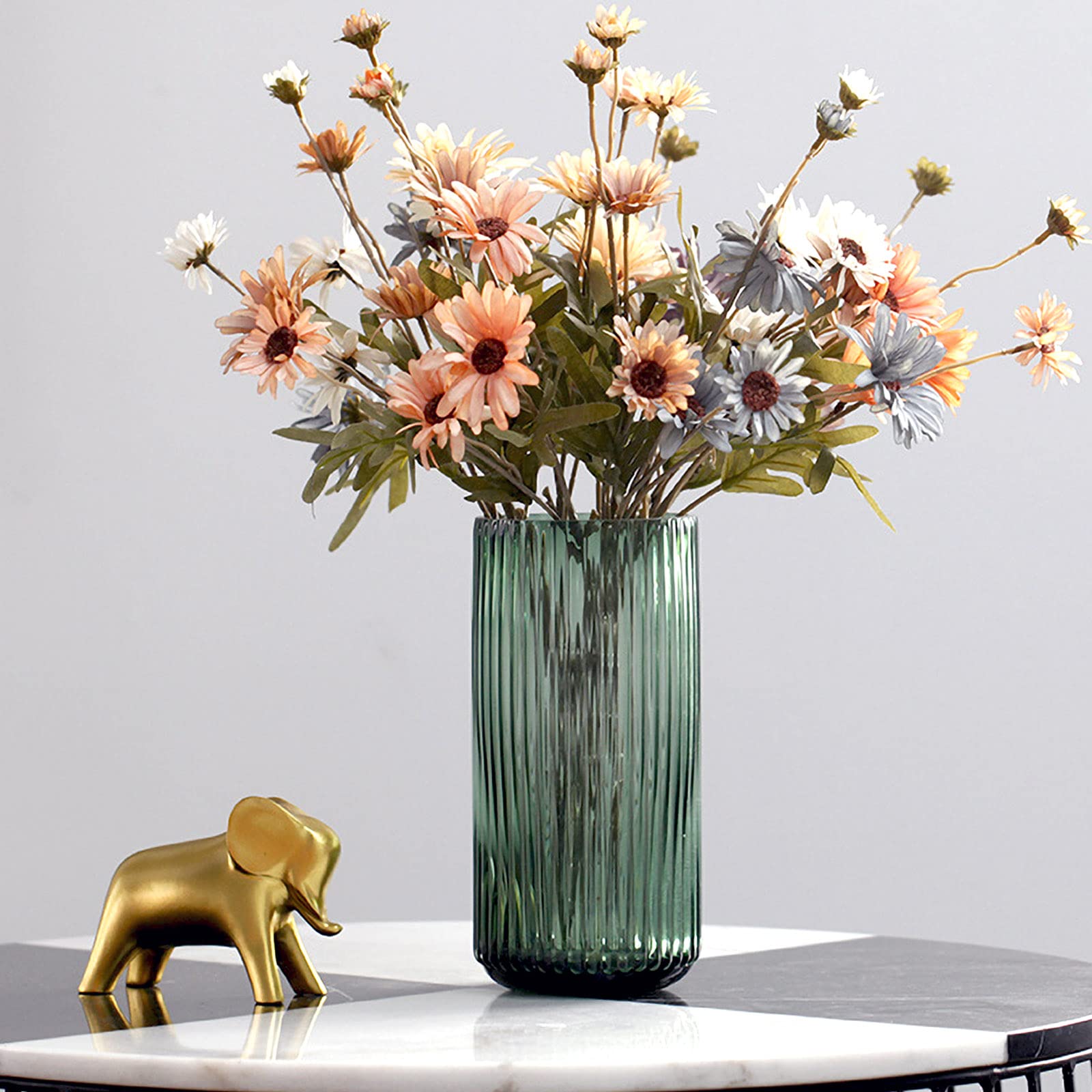 Glass Vase, Nordic Minimalist Crystal Flower Vase, Decorative Vase, Column Vase, Flower Arrangement, Decoration Ornaments for Home Office Decor, Gift for Wedding, Housewarming Party