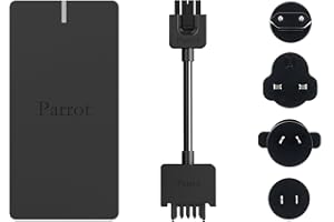 Parrot PF070181 Bebop 2-Battery Charger, Cable and 4 Plugs, Black