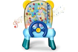 MIGFONG Mini Arcade Machine for Kids, Tabletop Pinball Machine for Home Toddler Hand-Eye Coordination Toys with Lights Music Mini Claw Machine Fun, Educational & Perfect for Boys and Girls (Auto Blue)