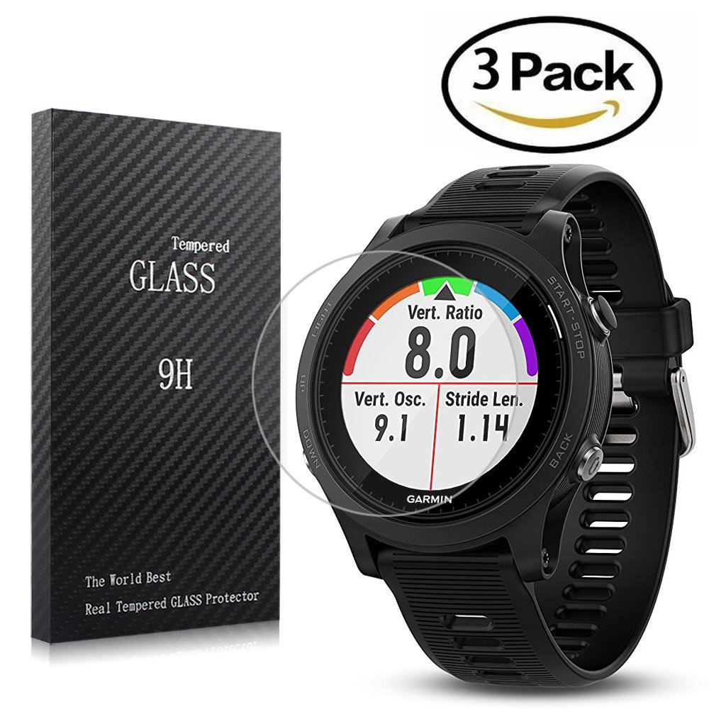 Youniker 3 Pack for Garmin Forerunner 935 Screen Protector Tempered Glass for Garmin 935 Screen Protector Foils Glass 9H Hardness 0.3MM Slim, Anti-Scratch, Anti-Fingerprint, Bubble Free