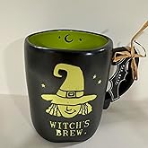 Rae – WITCH’S BREW BLACK CERAMIC MUG with Witch Illustration | Coffee Cup, Tea Cup, Hot Cocoa Mug, Kitchenware | Gothic Fall Accent, Spooky Collectible | HALLOWEEN, FALL - Dunn By Magenta