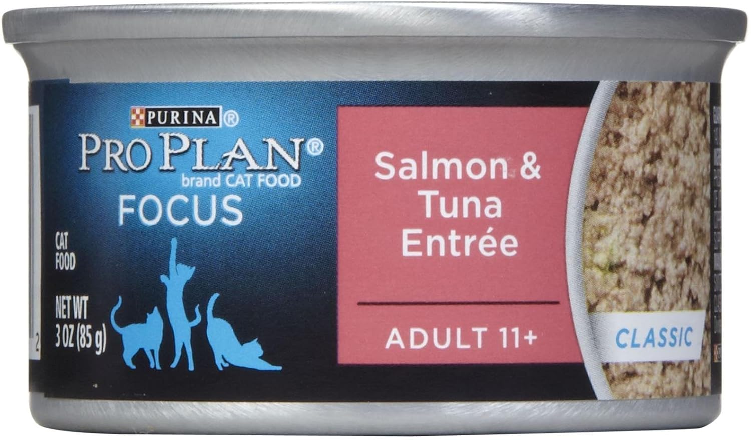 Purina Pro Plan Focus Adult 11+ Classic Salmon & Tuna Entree Wet Cat Food - Twenty-Four (24) 3 oz. Pull-Top Cans