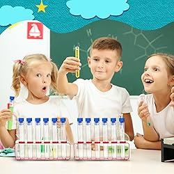 Copkim 2 Sets Test Tubes with Rack Clear Plastic