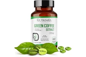 Dr. Herbalist Green Coffee Extract 450mg – 60 Vegan Capsules | 10:1 (4,500mg Raw Eq) | Caffeine-Free Unroasted Coffee Bean Supplement