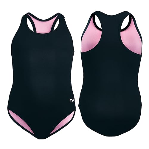 TYR Girls' Standard Durafast Lite Ella Maxfit Swimsuit, Black, 3