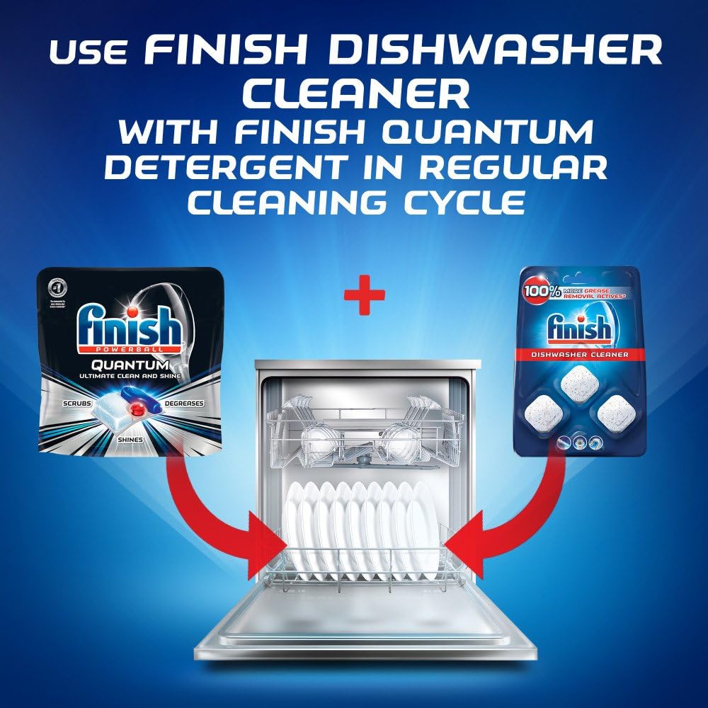 Finish In-Wash Dishwasher Cleaner: Clean Hidden Grease and Grime, 3 ct: Health & Personal Care