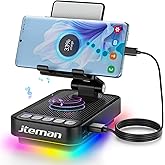 JTEMAN Gifts for Men Women Phone Stand Bluetooth Speaker with Light and Charging Function, 360 Rotating Phone Holder Cool Tech Gifts for Dad Mom Husband Unique Birthday Gift Ideas