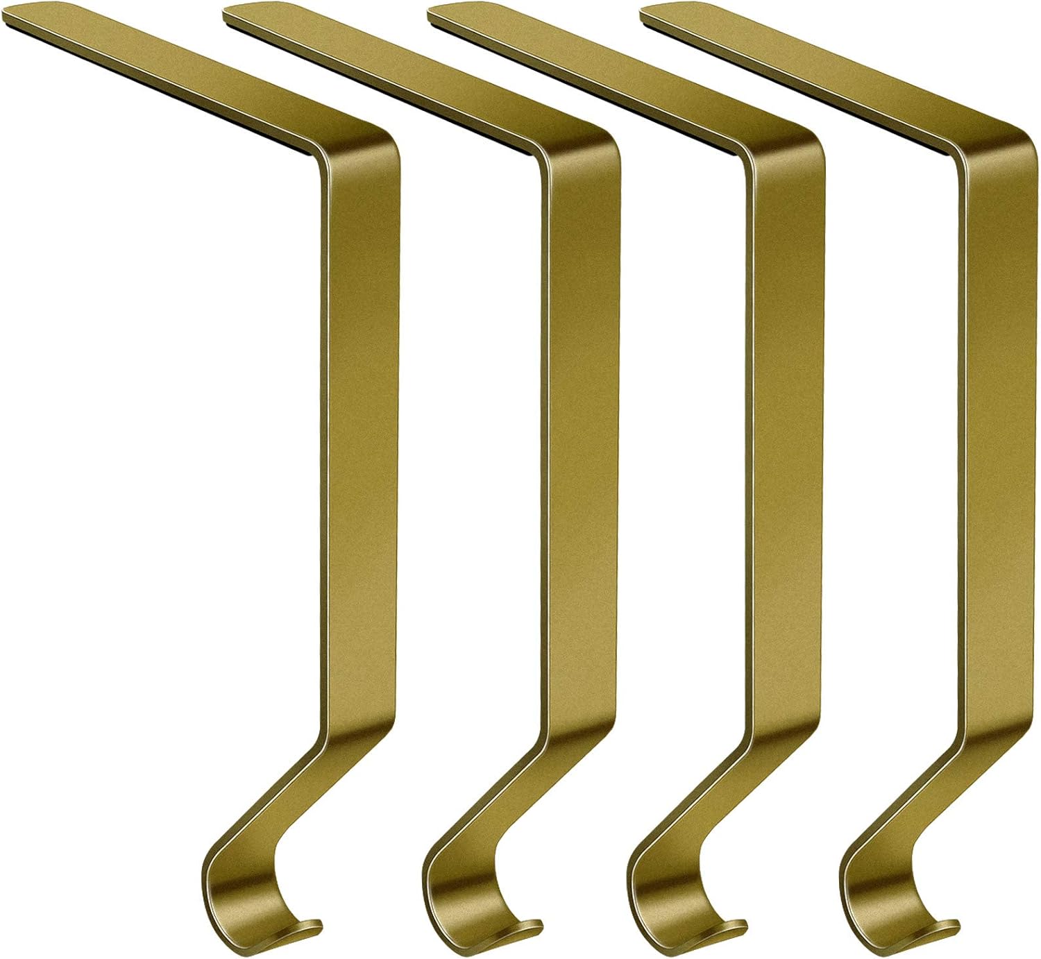 Ornament Hooks - Christmas Stocking Holder Metal Stocking Hangers Christmas Ornament Hooks for Mantle Staircase Christmas Stockings (Bronze, 4)