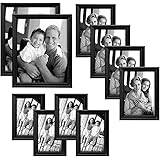 MCS Industries Solid Wood Frame Set, Set of 10, Black (65508)