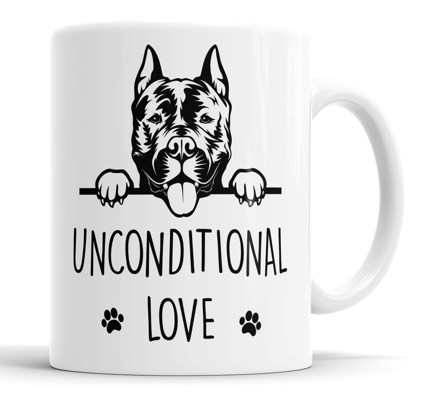Faithful Prints Staffy Unconditional Love Mug Pet Present Staffordshire Bull Terrier Dog Mum Dad Friend Joke Funny Gift Cup Birthday Christmas, Ceramic Mug