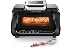 Zstar Indoor Grill Air Fryer Combo with See-Through Window, 7-in-1 Smokeless Electric Air Grill up to 450°F, 1750W Contact Grill with Non-Stick Removable Plates, Even Heat, Silicon Tongs as Gift, 4Qt