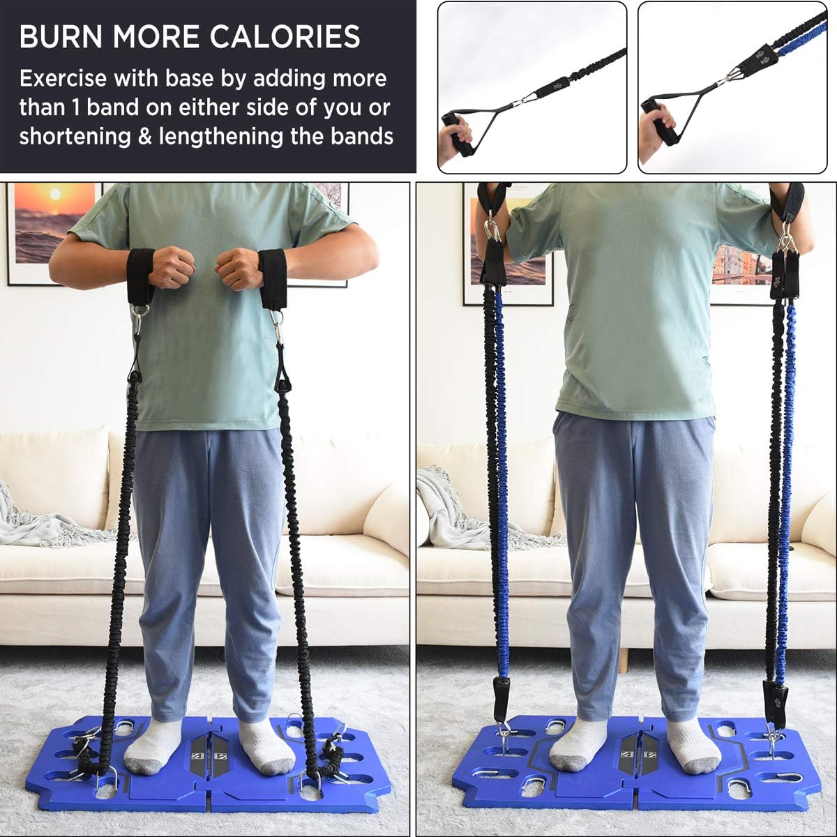 FITINDEX Portable Home Gym - Exercise Equipment with Resistance Bands & Workout Bar, Strength Training Workout Equipment for Men/Women, Full-Body Fitness Equipment for Indoor/Outdoor/Travel : Sports & Outdoors