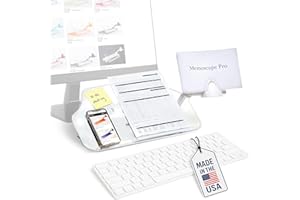 VU RYTE MemoScape PRO Adjustable Document Copy Holder for Desk - Helps Boost Productivity and Reduce Neck Strain - Paper Holder Stand for Desk When Typing - Office & Home Organization Accessory - White