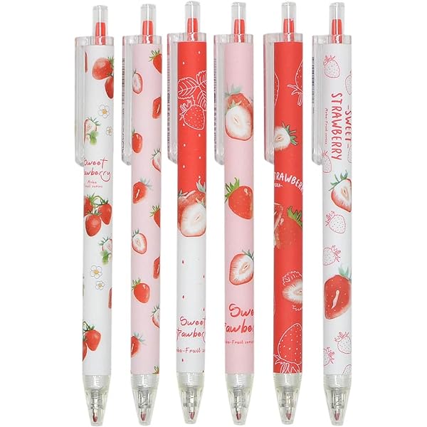 Sabary 18 Pieces Strawberry Print Stuff, 12 Strawberry Pens...