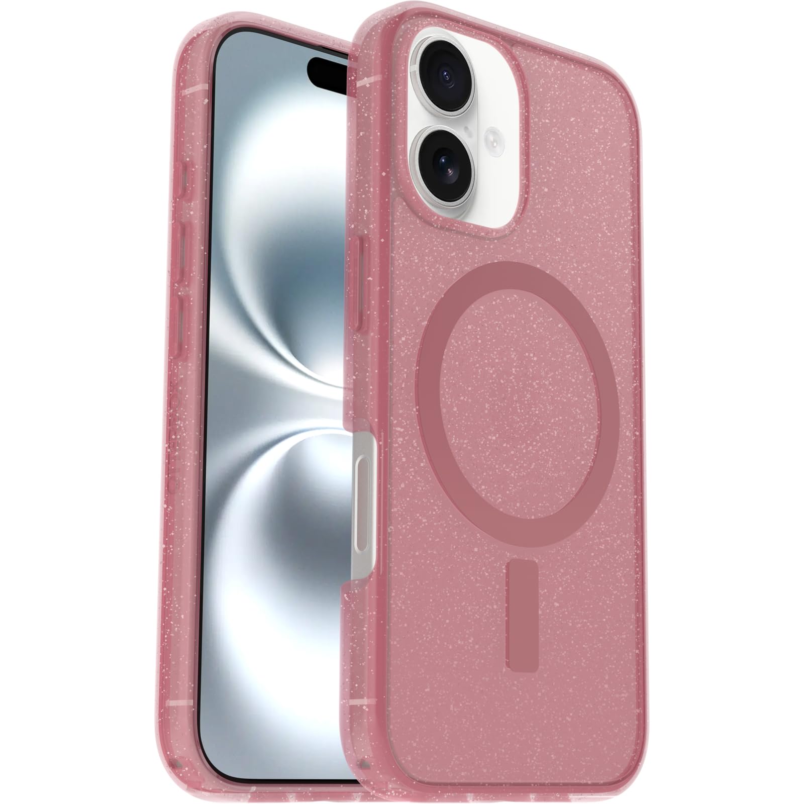 OtterBox Symmetry Series Clear MagSafe Case for iPhone 16, Shockproof, Drop proof, Protective Thin Case, 3x Tested to Military Standard, Clear/Pink