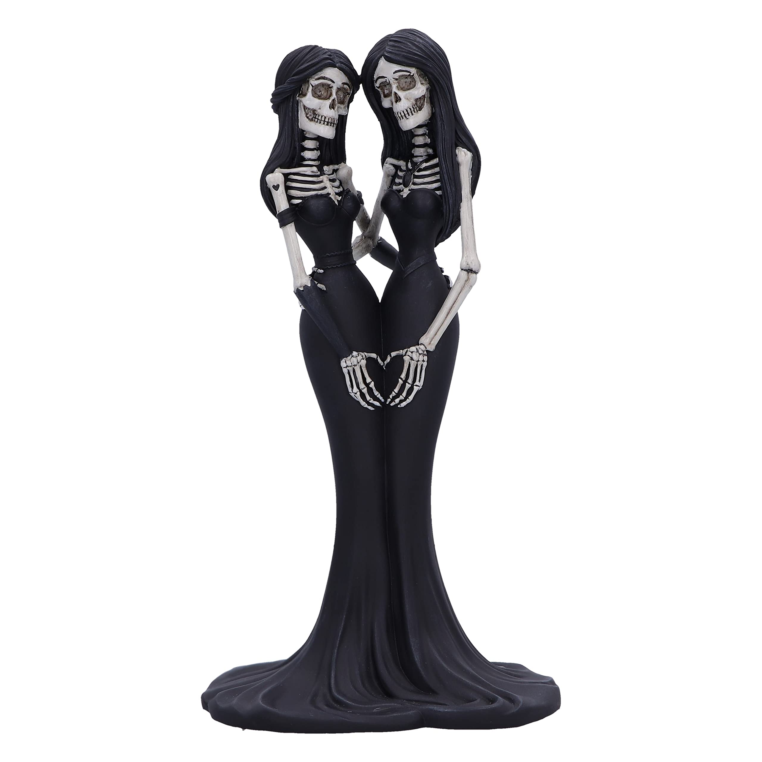 Nemesis Now Eternal Sisters 24cm, Resin, Gothic Wedding Giftware, Skeleton Sisters Figurine, Cast in the Finest Resin, Hand-Painted,Black and White