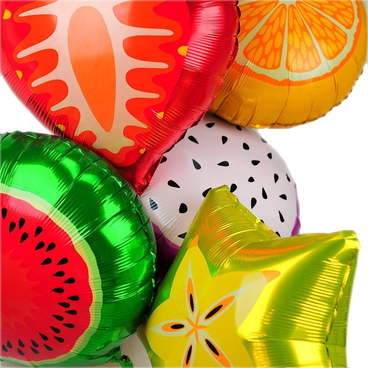 Happium 6 Pcs Balloons Set Summer Fruits Candy Land Party Decoration Birthday Fruit Balloons Birthday Party Decoration - 18 inches - Image 3