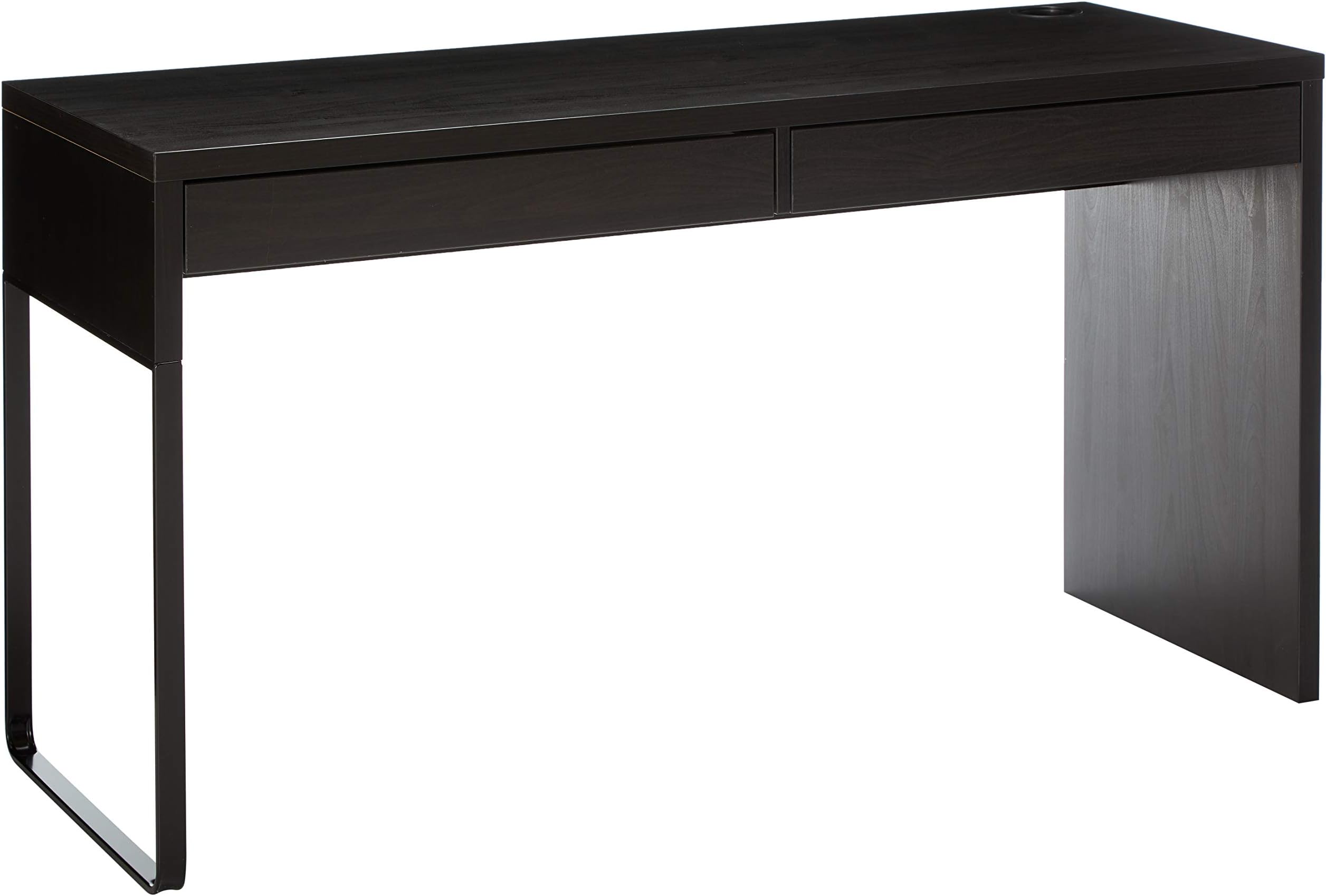 Ikea Micke ABS Plastic Finish Workstation Desk (Black-Brown, 1.42x0.5m, 55 7/8x19 5/8")