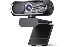 Shcngqio 1080P Full HD Webcam with Privacy Cover, Wide Angle Lens, Active Light Correction, Plug and Play USB Webcam for PC, 