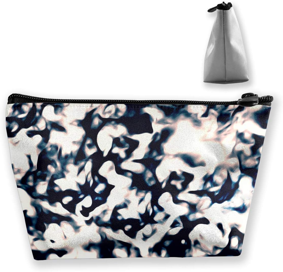 Makeup Bag Cosmetic Pigment Abstract Black Mobile Trapezoidal Portable Travel Cosmetic Bag