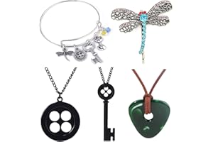 SONGCHANGJEWELRY Coraline Merchandise Necklace Bracelet Gifts - Coraline Costume Accessories - Anime Movie Cosplay Props Set for Women Men Fans
