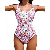 Jolefille One Piece Swimsuit Women Tummy Control Modest Swim Suits Floral High Cut Bathing Suits for Teens Swimwear 2025