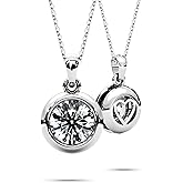 Moissanite Necklace for Women Solitaire Bezel Pendant Sterling Silver Lab Created Gem Jewelry for Her Gift for Mothers Day Wedding Anniversary Birthday to My Wife Daughter Mom Grandma Girlfriend