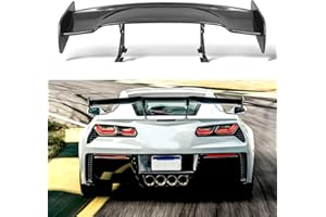 JMTBNO 57 Inch Rear Spoiler GT Style Carbon Fiber,Universal Car Rear Trunk Spoiler Wing Spoiler Compatible with Honda Civic Chevy Corvette Mustang Camaro Nissan Ford