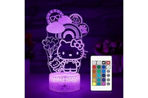 HONRG Kitty Night Light for Kids Kitty Lamp Girl Kitty Room Decor with Remote & Smart Touch 16 Colors Dimmable Bedroom Decoratio Gifts for Christmas Birthday Girls